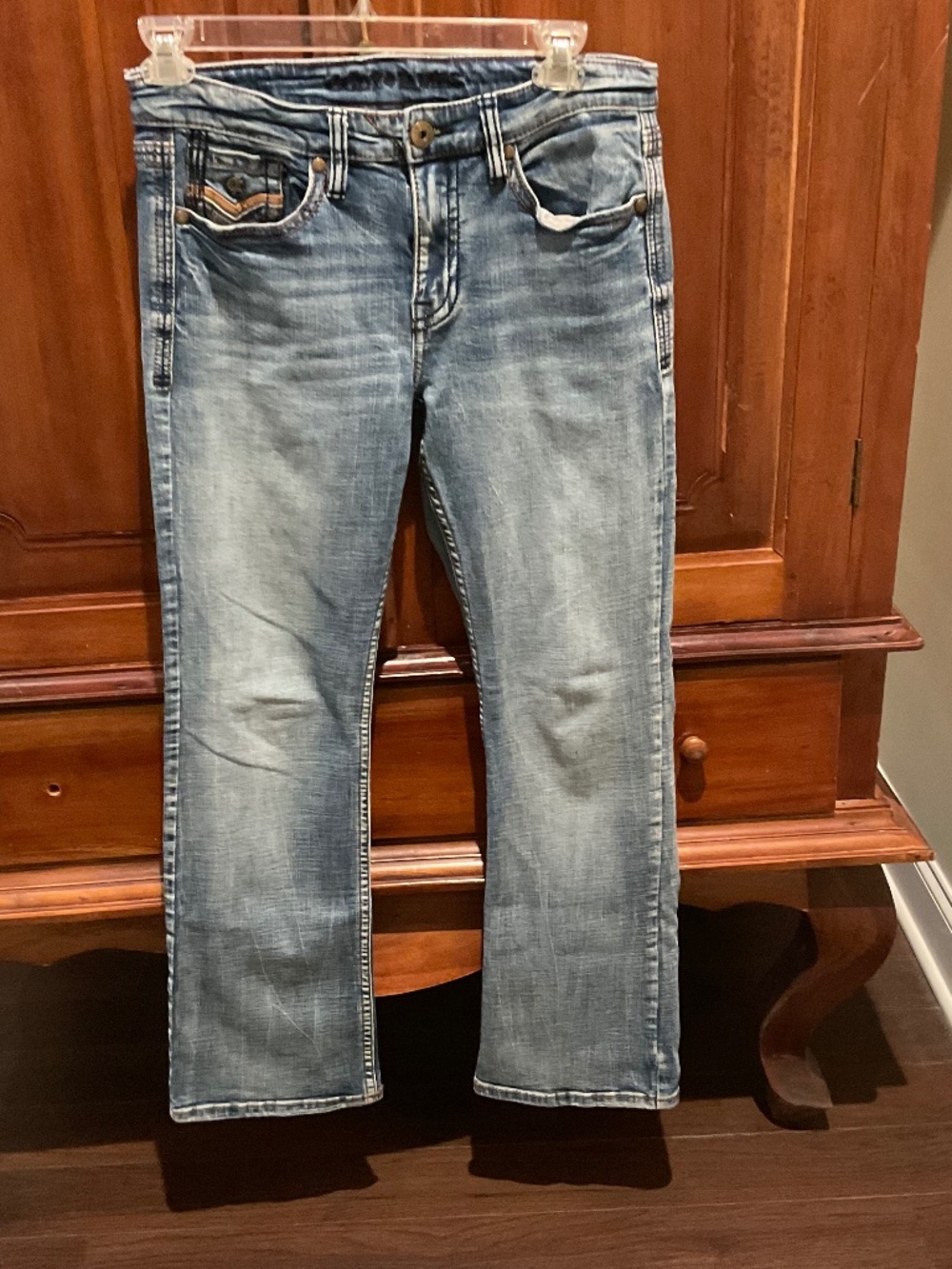 Corey James Mens Medium Wash Western Bootcut Jeans Size 31Wx32L
